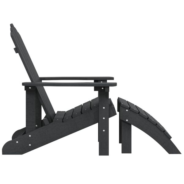 vidaXL Sodo Adirondack kėdė su pakoja, antracito spalvos, HDPE