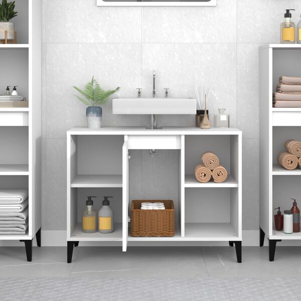 vidaXL Spintelė praustuvui, balta, 80x33x60cm, apdirbta mediena