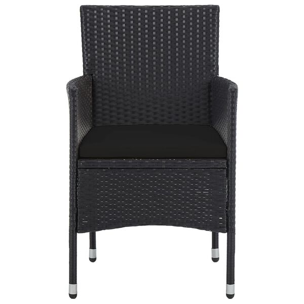 vidaXL Sodo valgomojo kėdės, 2vnt., juodos spalvos, poliratanas