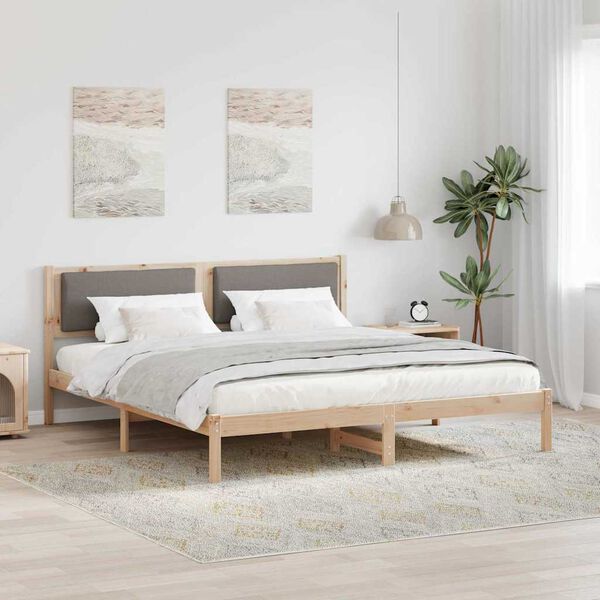 vidaXL Lovos rėmas Taupe 180 x 200 cm Kietos pu&scaron;ies mediena