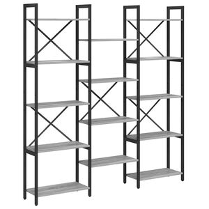 vidaXL Knygų lentyna Pilka sonoma ąžuolo 156 x 25 x 167 cm