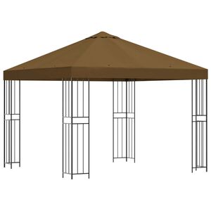 vidaXL Pavėsinė 3 x 3 m Taupe Poliesteris ir plienas 190 gsm