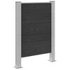 vidaXL Atliekų konteinerio tvora Pilka 85 x 12 x 115 cm Alavas ir WPC
