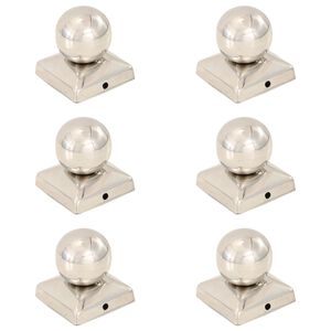 vidaXL Stulpų dangteliai, 6vnt., 71x71mm, nerūdijantis plienas