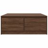 vidaXL kavos staliukas su stalčiais, rudas ąžuolas, 100x100x40 cm