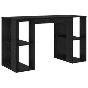 vidaXL Stalas Juodas ąžuolas Apdirbta mediena 130 x 50.5 x 75 cm