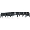 vidaXL Sodo Sofų Rinkinys su pagalve 6 pcs Juoda Plienas