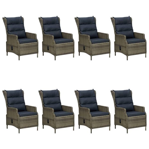 vidaXL Sodo valgomojo baldų komplektas, 9 dalių, rudos spalvos