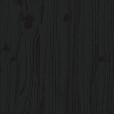 vidaXL Lovos galvūgalis, juodas, 146x4x110cm, pušies medienos masyvas