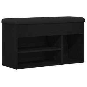 vidaXL Batų suolelis Juoda 80 x 30 x 45 cm Apdirbta mediena