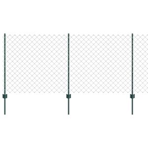 vidaXL Grandininės tvoros su stulpeliu 10 x 1 m PVC dengtas plienas