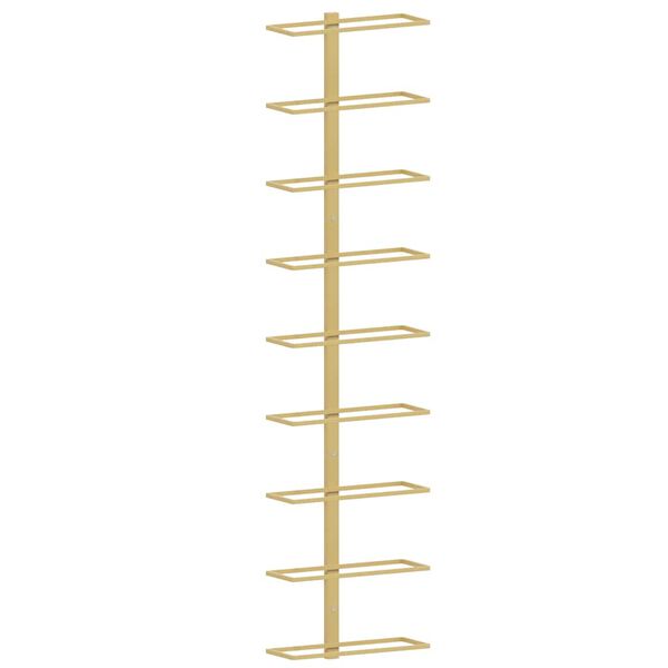 vidaXL Prie sienos montuojamas vyno laikiklis, auksinis, geležis