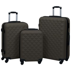 vidaXL Lagaminų rinkinys, 3vnt., antracito spalvos, ABS, kieto korpuso