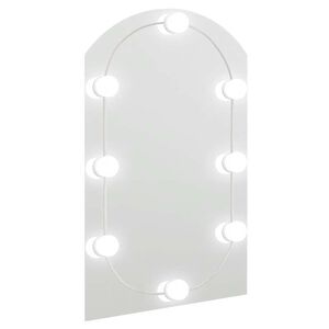 vidaXL Veidrodis su LED lemputėmis, 60x40cm, stiklas, arkos formos