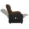 vidaXL Atsistojantis masažinis krėslas, tamsiai rudas, audinys