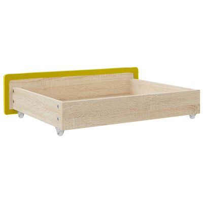 vidaXL Stalčiai po lova, 2vnt., geltoni, apdirbta mediena ir aksomas
