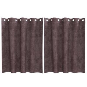 vidaXL Aksominio tipo užuolaidos 2 vnt. Ruda 140 x 140 cm Aksomas