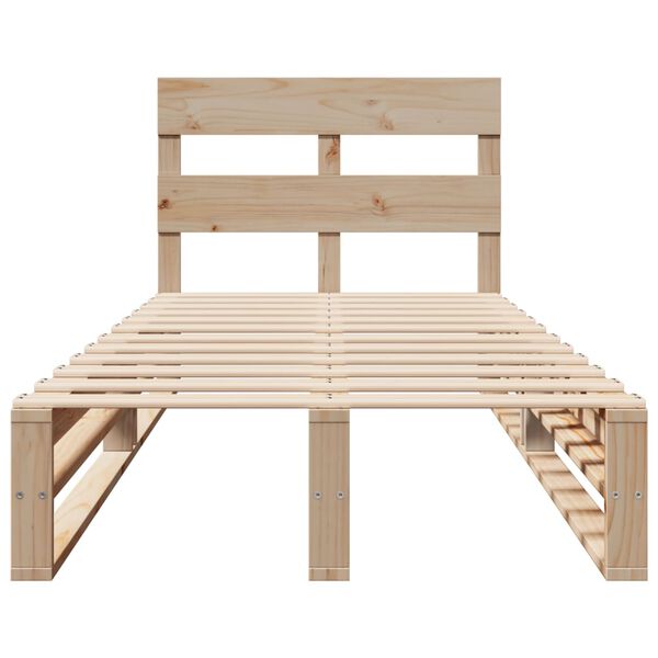 vidaXL Lovos rėmas be čiužinio, 90x190cm, pu&scaron;ies medienos masyvas