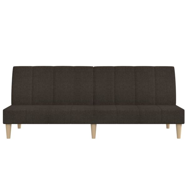 vidaXL Dvivietė sofa-lova, tamsiai rudos spalvos, audinys