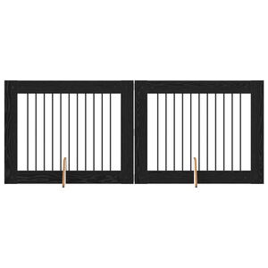 vidaXL &Scaron;unų vartai su stovais 2 pcs Juodojo ąžuolo 100 x 80 cm