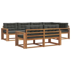 vidaXL Lauko sofos komplektas su pagalve 7 pcs Natūralus ir antracitas