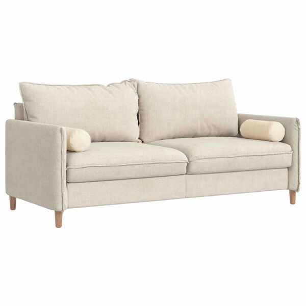 vidaXL Pagalvės 2 pcs Kreminė &Oslash; 15 x 40 cm Kordūrinis audinys