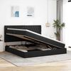 vidaXL Lova su daiktų laikymo vieta ir LED su LED Juoda 200 x 200 cm