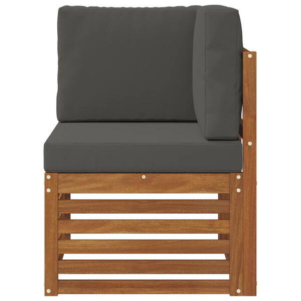 vidaXL Lauko kampinė sofa Kietos akacijos mediena Natūrali