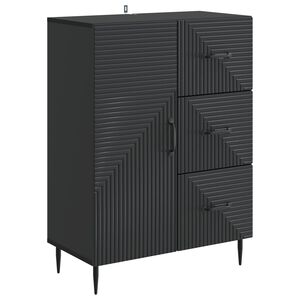 vidaXL Kabalas su stalčių Juoda 66 x 34,5 x 89,5 cm Apdirbta mediena
