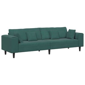 vidaXL Sofa su pagalve Tamsiai žalia 250 x 77 x 76 cm Aksomas