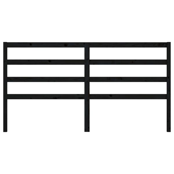 vidaXL Lovos galvūgalis, juodas, 186x4x100cm, pu&scaron;ies medienos masyvas