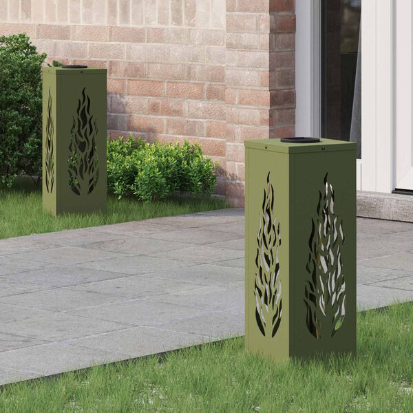 vidaXL Saulės LED &scaron;aligatvio &scaron;viesa 2 pcs Alyvuogių žalia