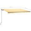 vidaXL Pastatoma automatinė markizė, geltona/balta, 450x300cm
