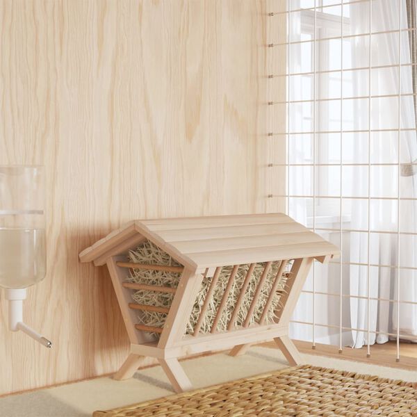 vidaXL &Scaron;ieno laikiklis triu&scaron;iams, 44x33x33cm, eglės medienos masyvas