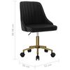 vidaXL Pasukama valgomojo kėdė, juodos spalvos, aksomas