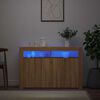 vidaXL &Scaron;oninė spintelė su LED ap&scaron;vietimu, ąžuolo, 115,5x30x75cm