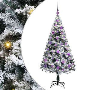 vidaXL Dirbtinė Kalėdų eglutė Balta 150 cm PVC ir Plienas ir Plastikas