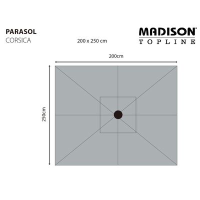 Madison Skėtis nuo saulės Corsica, pilkos spalvos, 200x250cm
