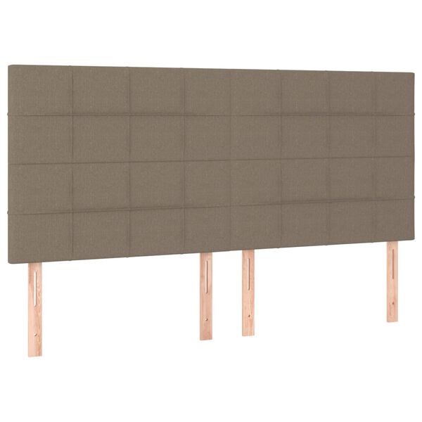 vidaXL Galvūgalis su LED, taupe spalvos, 160x5x118/128cm, audinys