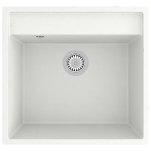 vidaXL Virtuvės plautuvė su anga nuo persipildymo, balta, granitas