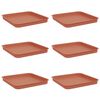 vidaXL Kvadratinis gėlių padėklas 6 vnt. Raudona plyta 21 x 21 x 2 cm