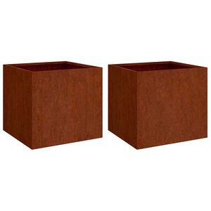 vidaXL Loveliai, 2vnt., 42x40x39cm, Corten plienas