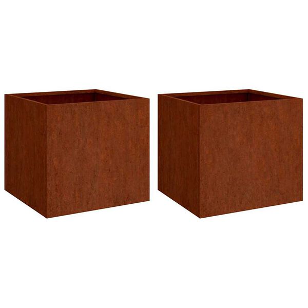 vidaXL Loveliai, 2vnt., 42x40x39cm, Corten plienas
