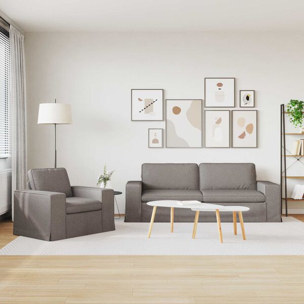 vidaXL Sofa 2 pcs Taupe 182 x 80 x 82 cm audinys