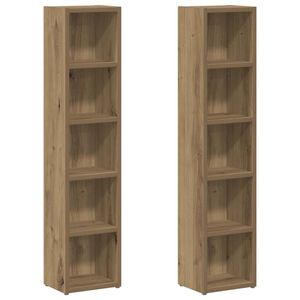 vidaXL Spintelės diskams, 2vnt., artisano, 21x16x93,5cm, mediena