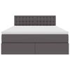 vidaXL Lova su daiktų laikymo vieta ir LED Pilka 140 x 190 cm
