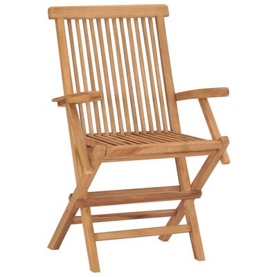 vidaXL Sulankstomos sodo kėdės, 2vnt., tikmedžio medienos masyvas