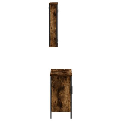 vidaXL Vonios baldų komplektas, 2 dalių, dūminio ąžuolo, mediena