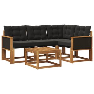 vidaXL Lauko sofos komplektas su pagalve 5 pcs Natūrali ir juoda