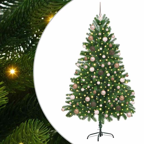 vidaXL Kalėdų eglutė su 300 LED s stovu Žalia 180 cm PE